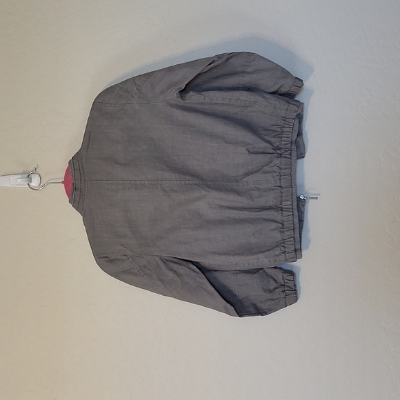 Adolfo Dominguez Gray Zipper Cropped Linen Jacket Size 10 - Picture 5 of 12